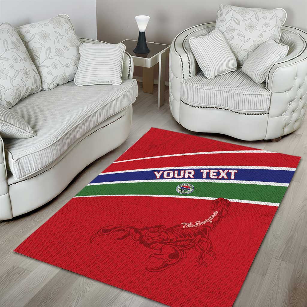 Custom Gambia Football Area Rug Scorpions Never Die LT15