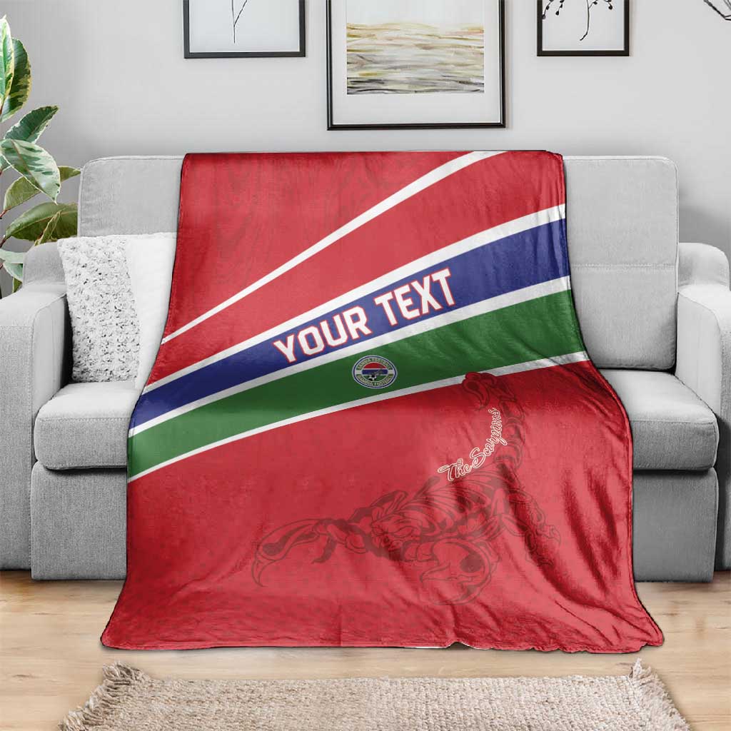 Custom Gambia Football Blanket Scorpions Never Die LT15