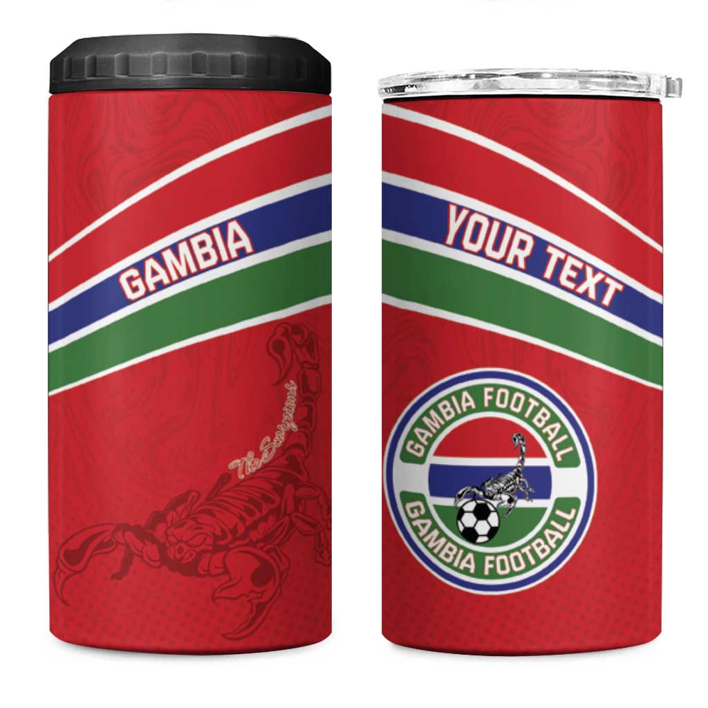 Custom Gambia Football 4 in 1 Can Cooler Tumbler Scorpions Never Die LT15