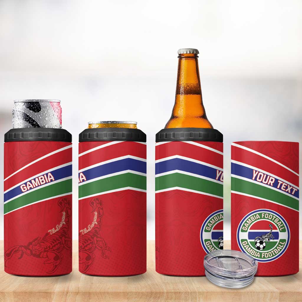 Custom Gambia Football 4 in 1 Can Cooler Tumbler Scorpions Never Die LT15