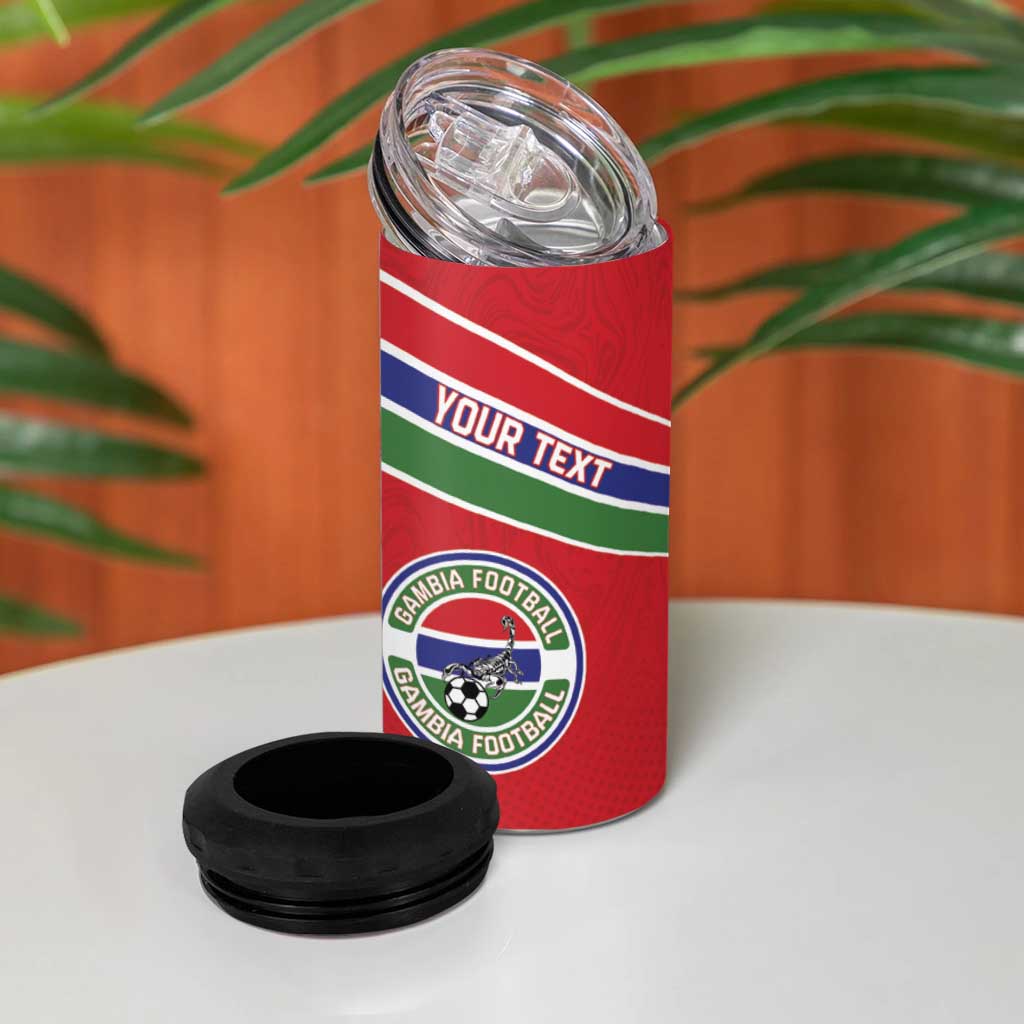 Custom Gambia Football 4 in 1 Can Cooler Tumbler Scorpions Never Die LT15