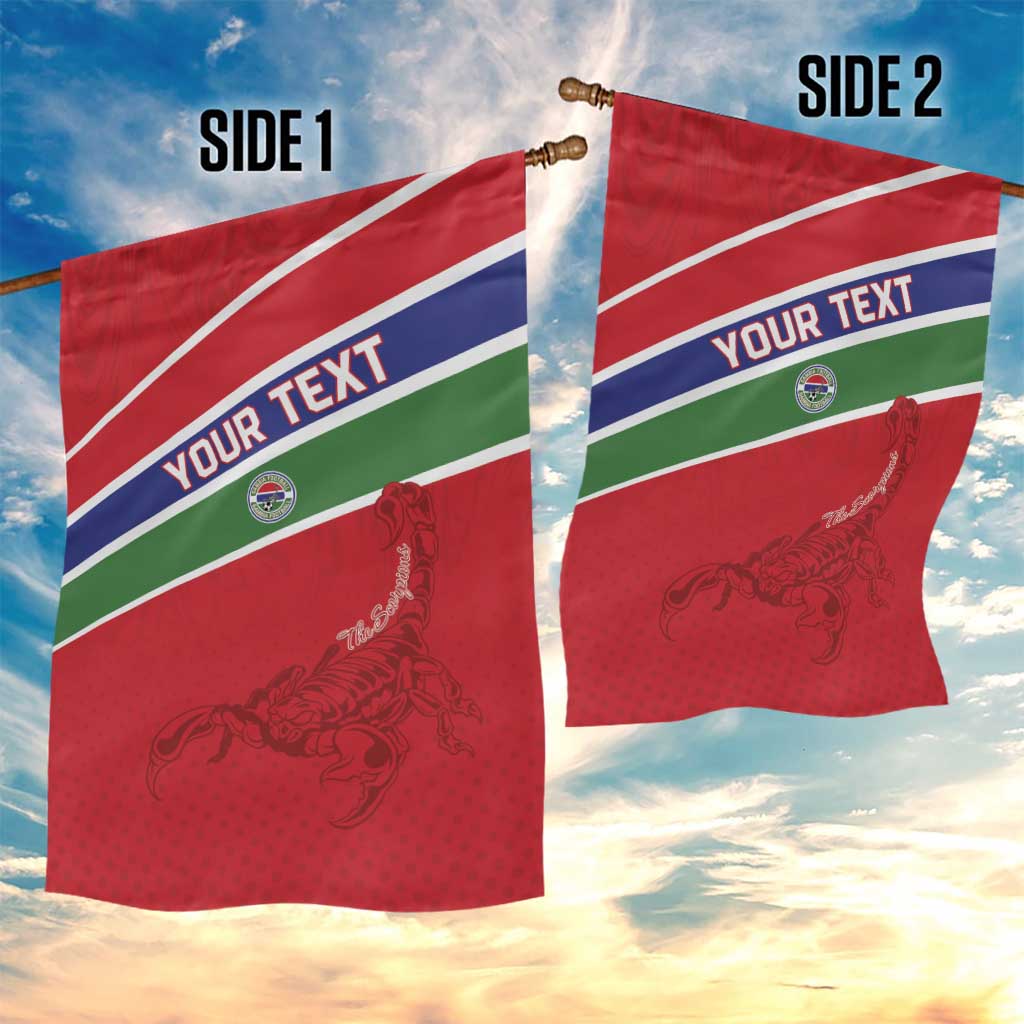Custom Gambia Football Garden Flag Scorpions Never Die LT15
