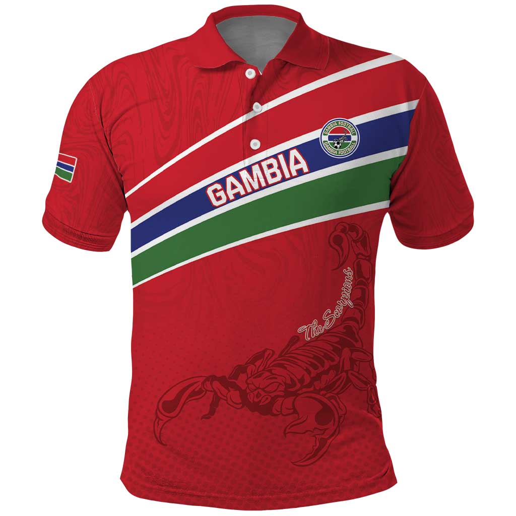 Custom Gambia Football Polo Shirt Go Scorpions Go LT15