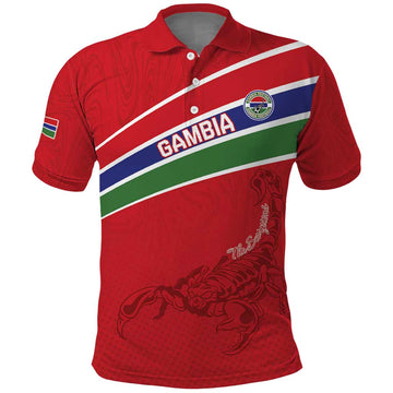 Custom Gambia Football Polo Shirt Go Scorpions Go LT15