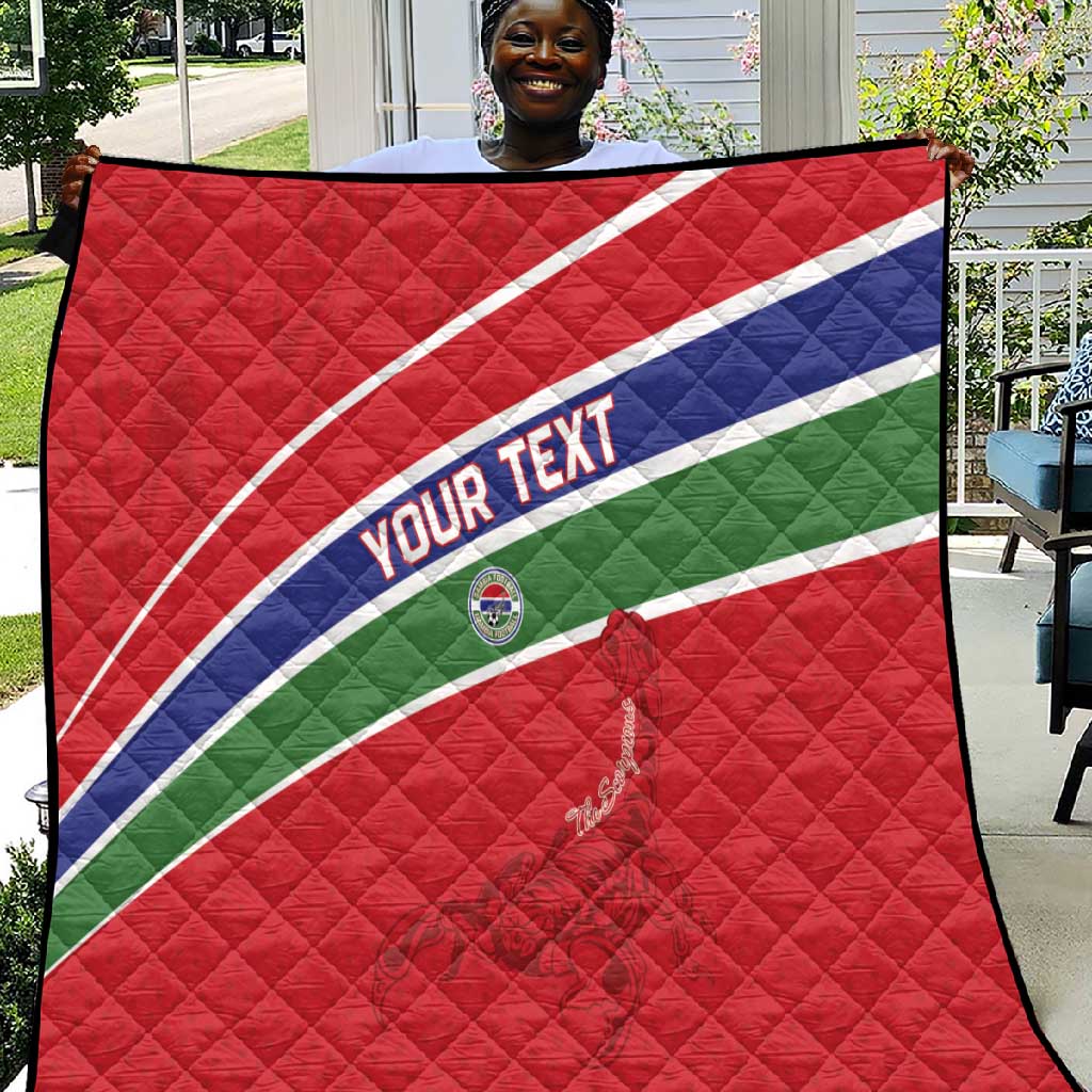 Custom Gambia Football Quilt Scorpions Never Die LT15