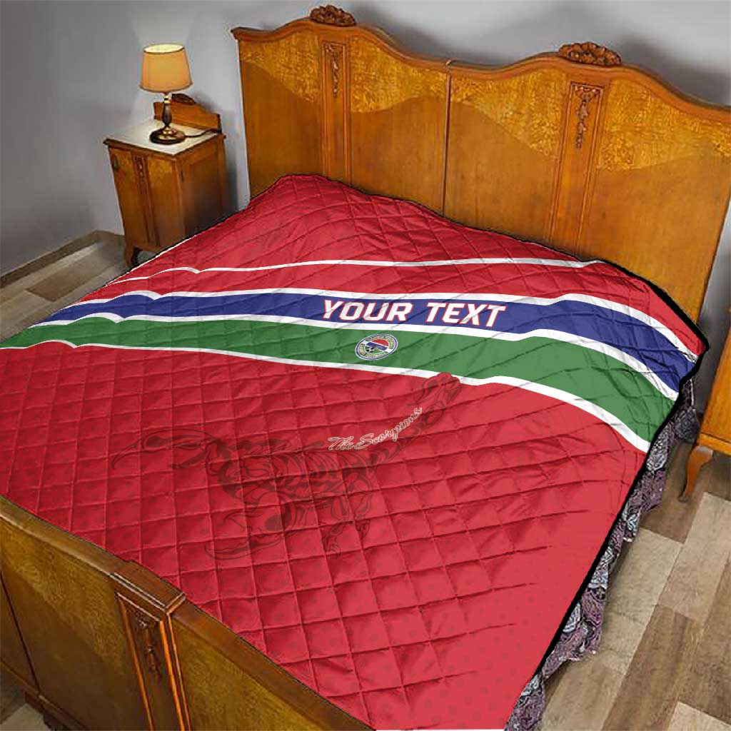 Custom Gambia Football Quilt Scorpions Never Die LT15