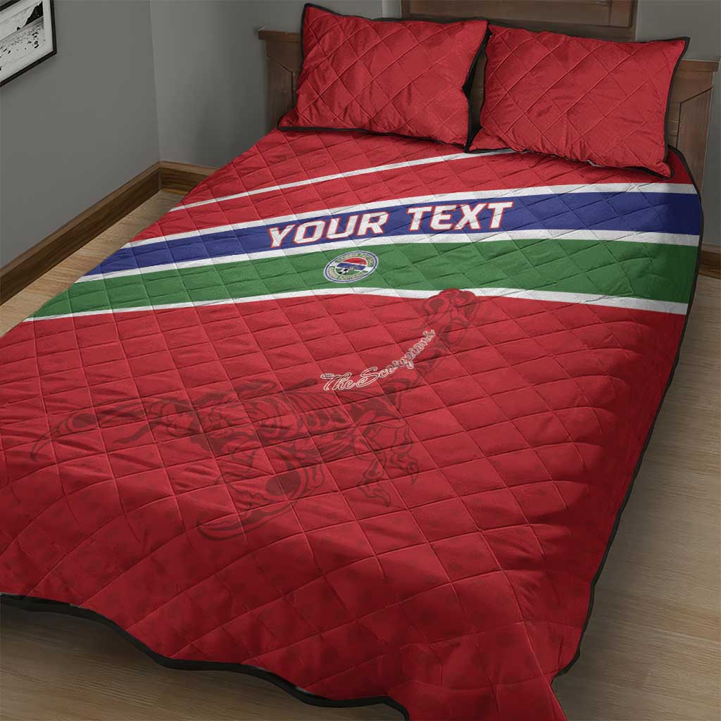 Custom Gambia Football Quilt Bed Set Scorpions Never Die LT15