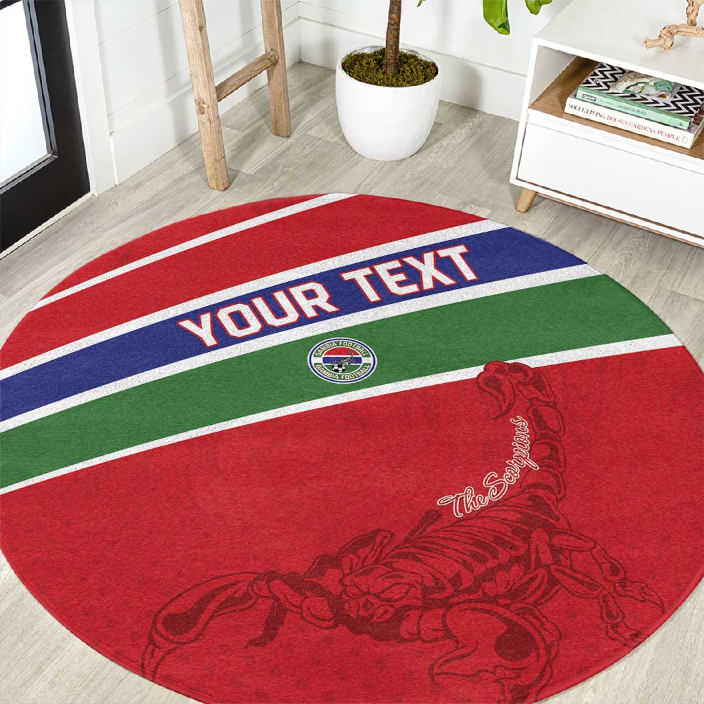 Custom Gambia Football Round Carpet Scorpions Never Die LT15