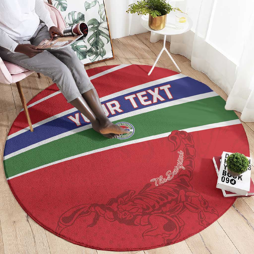 Custom Gambia Football Round Carpet Scorpions Never Die LT15