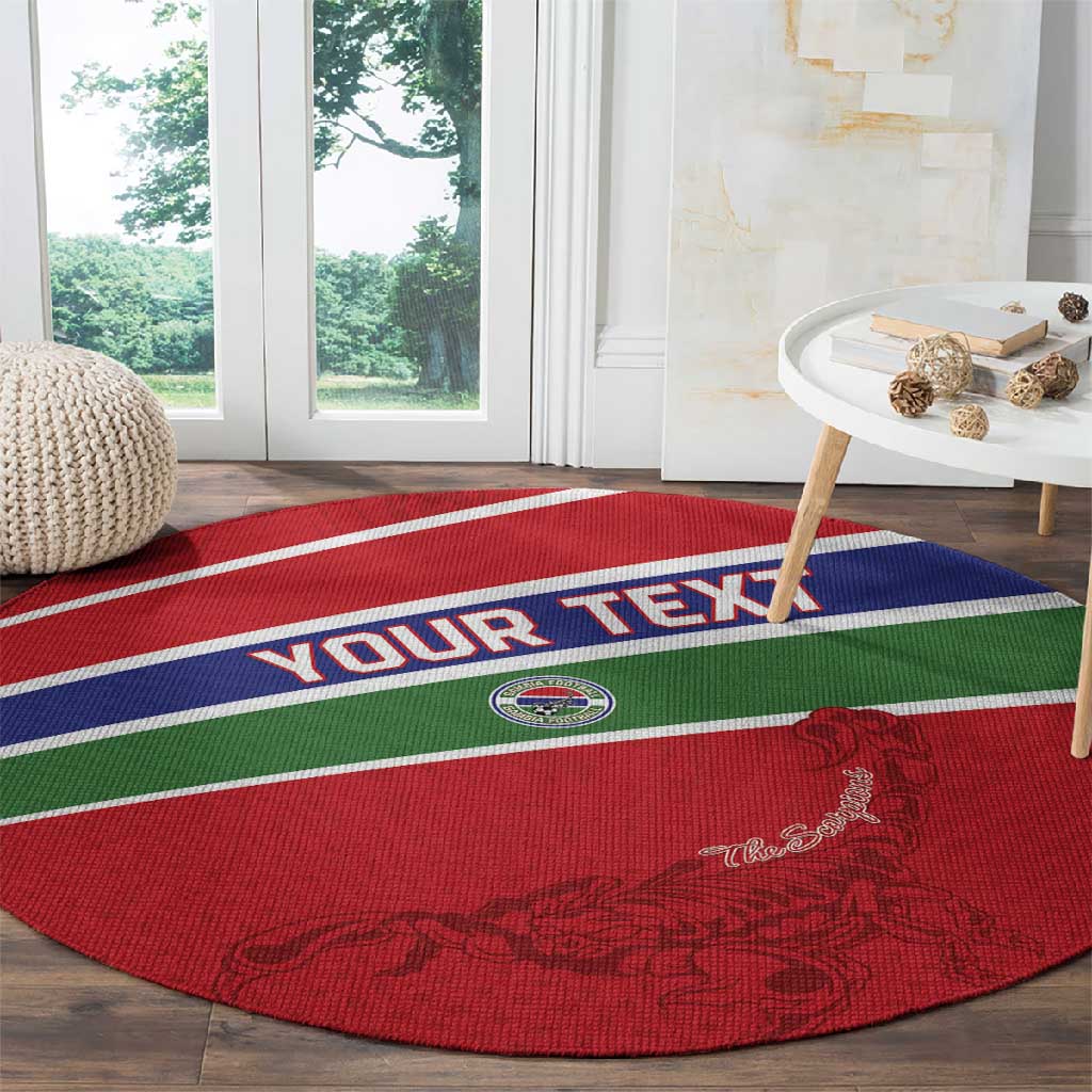 Custom Gambia Football Round Carpet Scorpions Never Die LT15