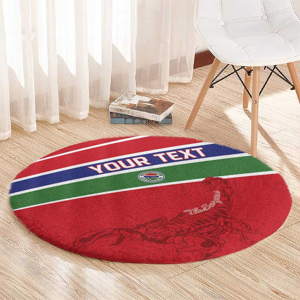 Custom Gambia Football Round Carpet Scorpions Never Die LT15