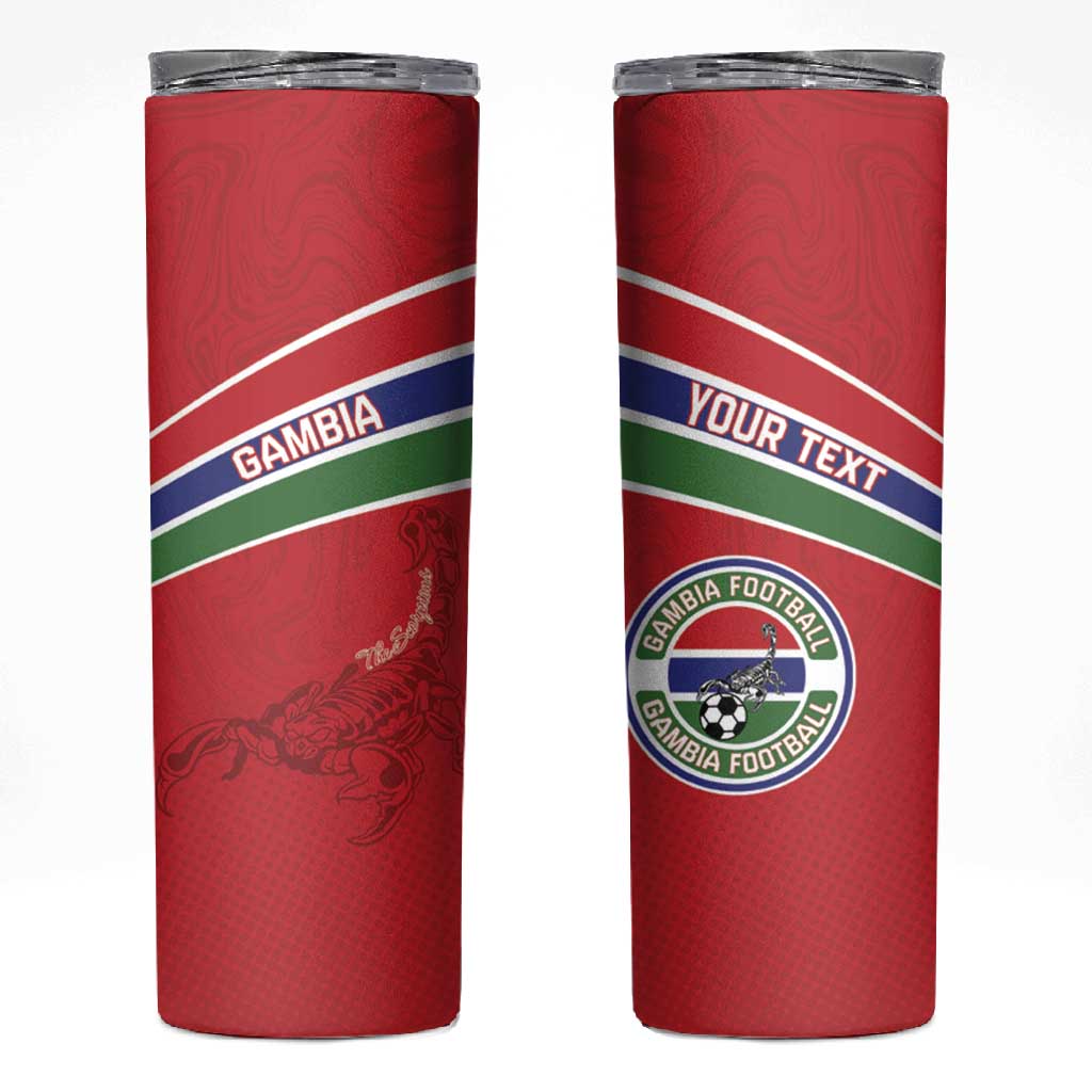 Custom Gambia Football Skinny Tumbler Scorpions Never Die LT15