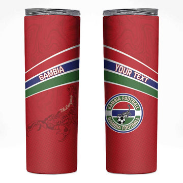Custom Gambia Football Skinny Tumbler Scorpions Never Die LT15