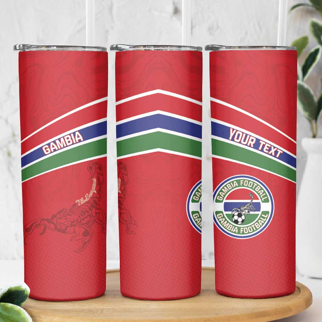 Custom Gambia Football Skinny Tumbler Scorpions Never Die LT15