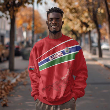 Custom Gambia Football Sweatshirt Scorpions Never Die LT15