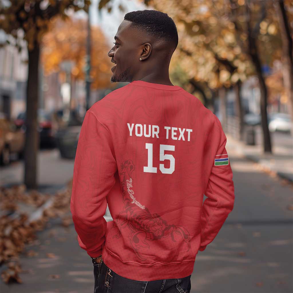 Custom Gambia Football Sweatshirt Scorpions Never Die LT15