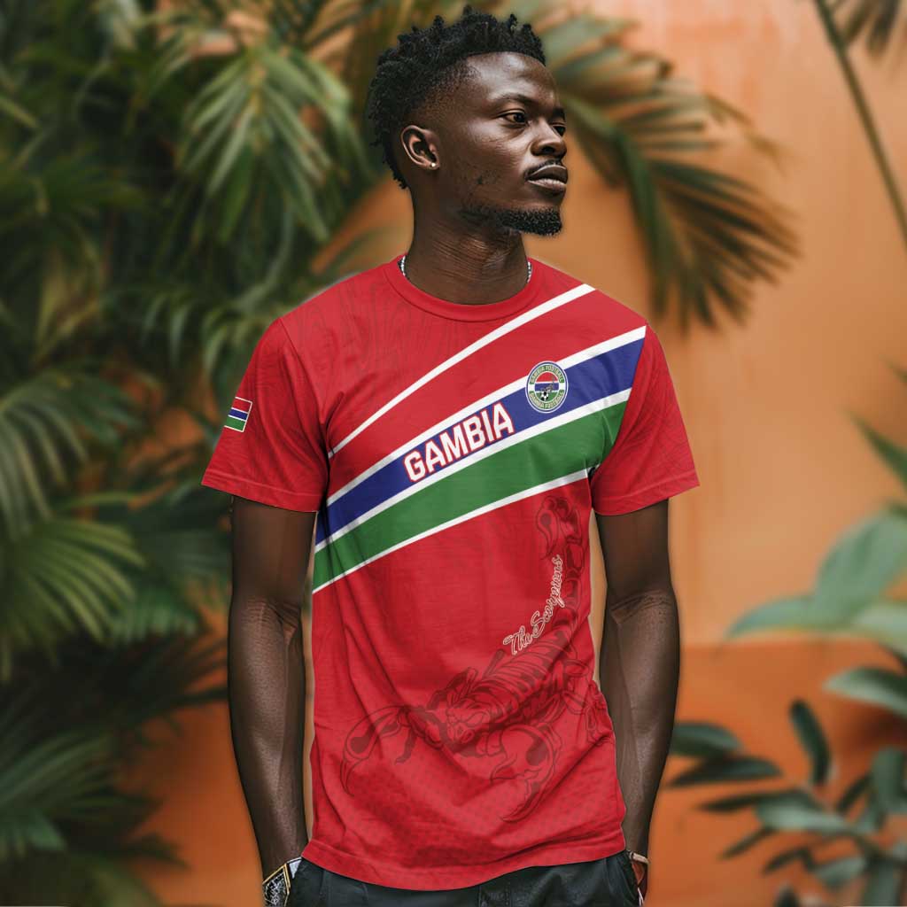 Custom Gambia Football T shirt Scorpions Never Die LT15