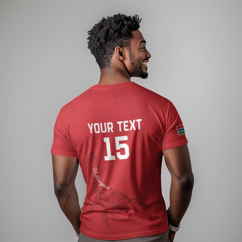 Custom Gambia Football T shirt Scorpions Never Die LT15