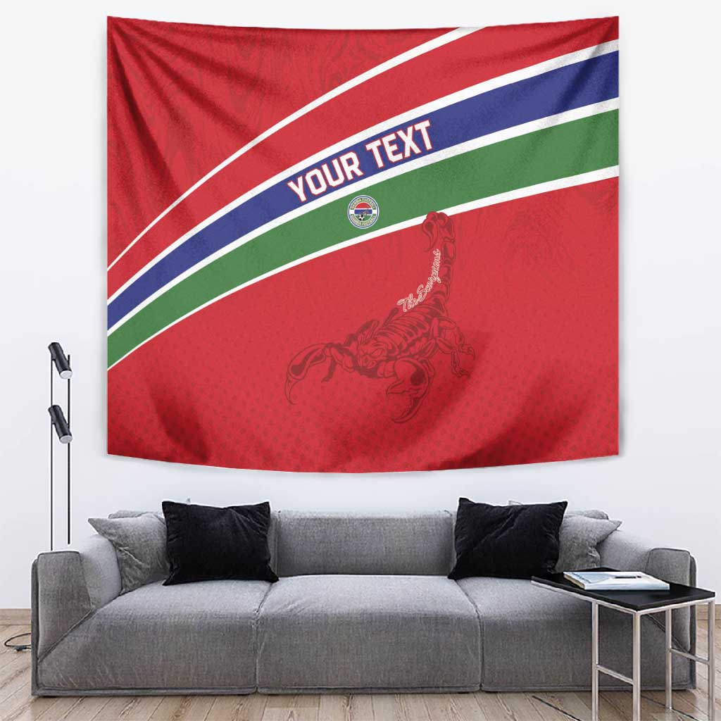 Custom Gambia Football Tapestry Scorpions Never Die LT15