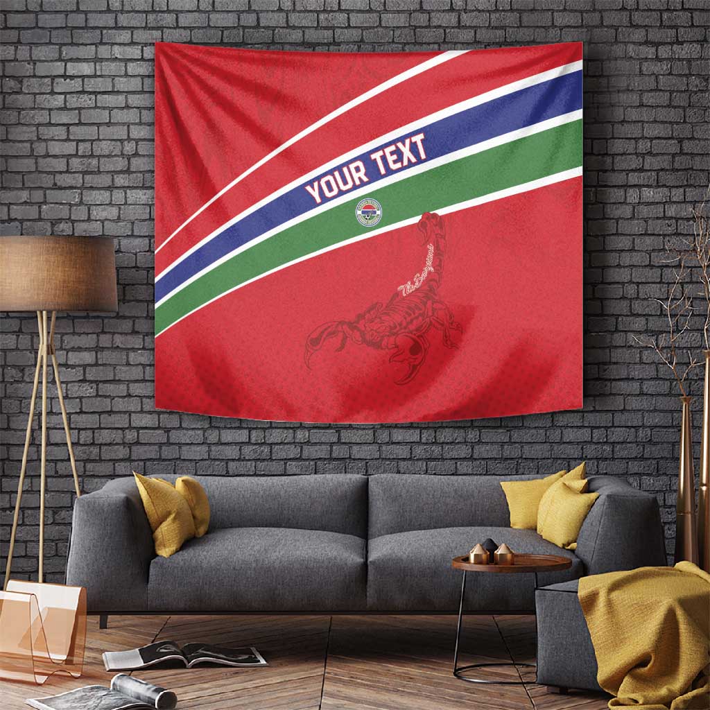 Custom Gambia Football Tapestry Scorpions Never Die LT15