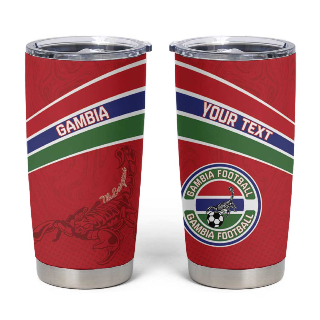 Custom Gambia Football Tumbler Cup Scorpions Never Die LT15