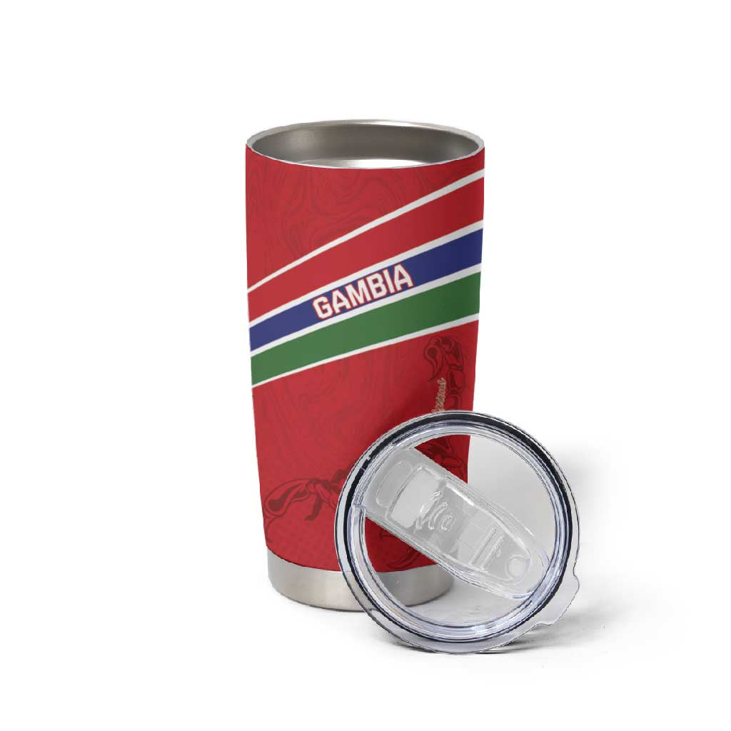 Custom Gambia Football Tumbler Cup Scorpions Never Die LT15