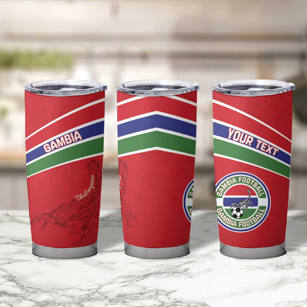Custom Gambia Football Tumbler Cup Scorpions Never Die LT15