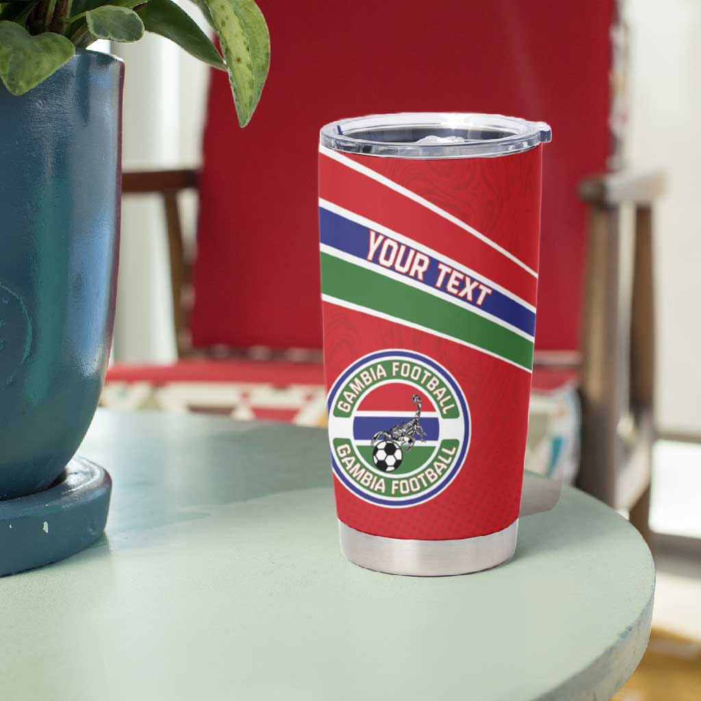 Custom Gambia Football Tumbler Cup Scorpions Never Die LT15