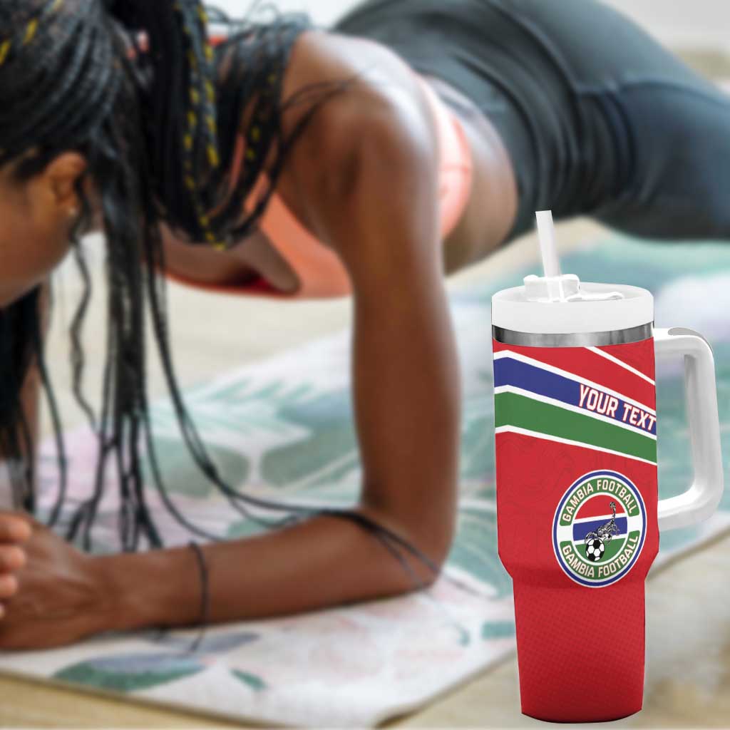 Custom Gambia Football Tumbler With Handle Scorpions Never Die LT15