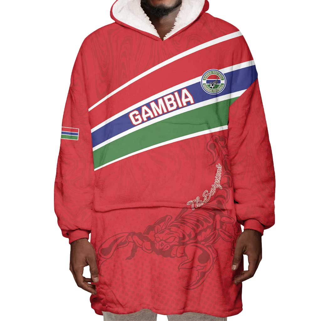 Custom Gambia Football Wearable Blanket Hoodie Scorpions Never Die LT15