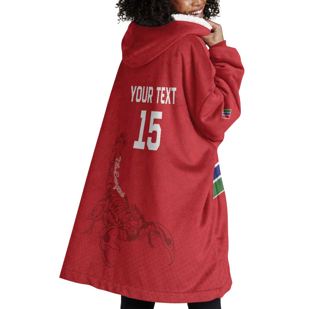 Custom Gambia Football Wearable Blanket Hoodie Scorpions Never Die LT15