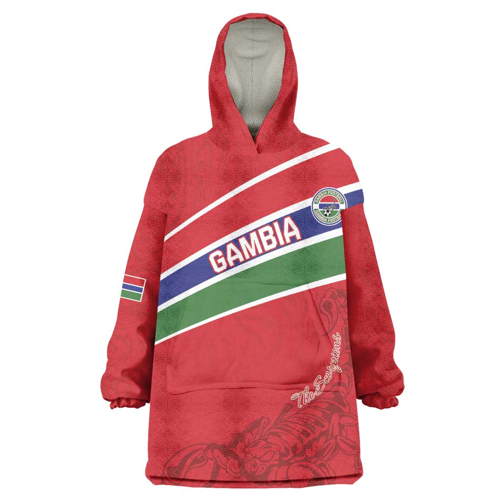 Custom Gambia Football Wearable Blanket Hoodie Scorpions Never Die LT15
