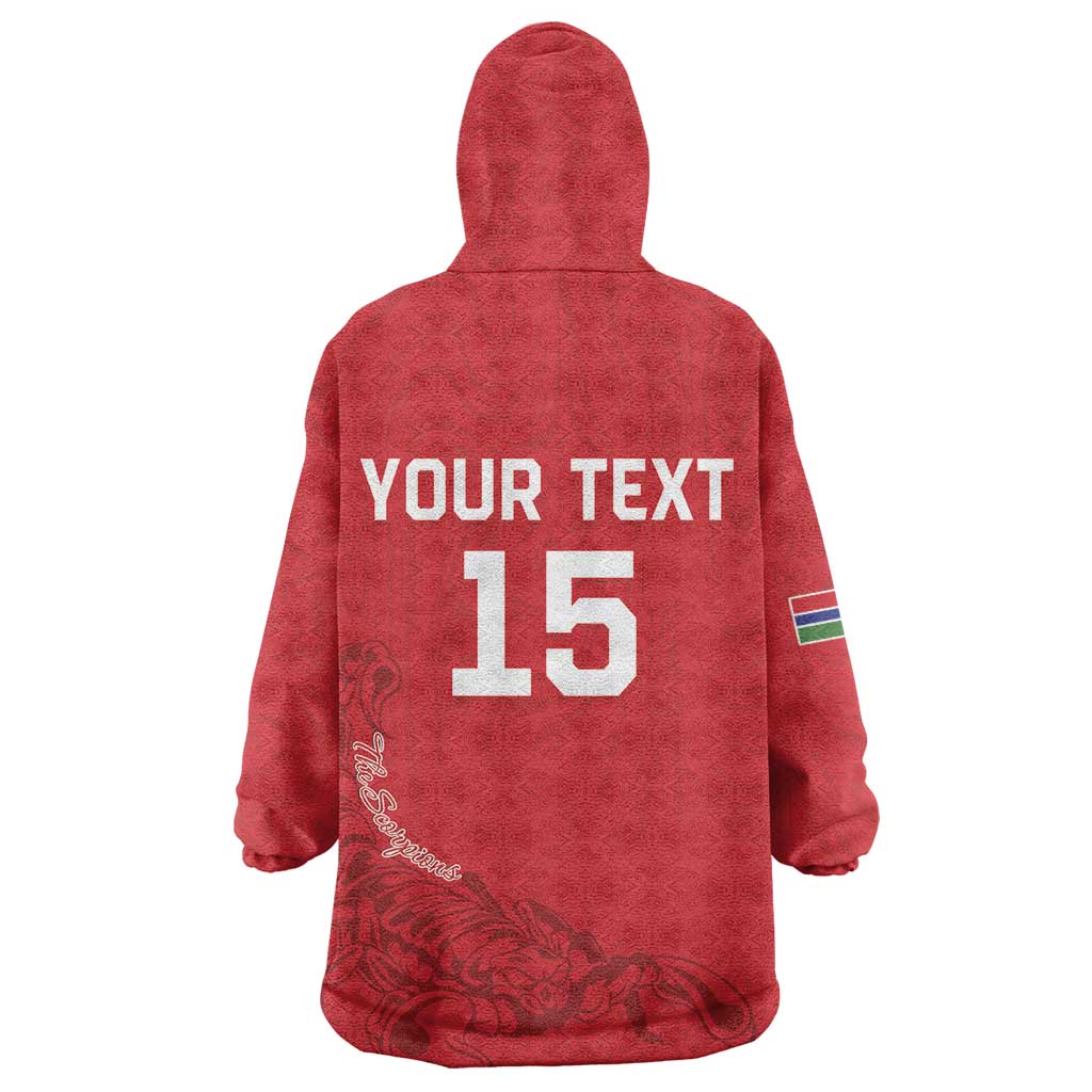 Custom Gambia Football Wearable Blanket Hoodie Scorpions Never Die LT15