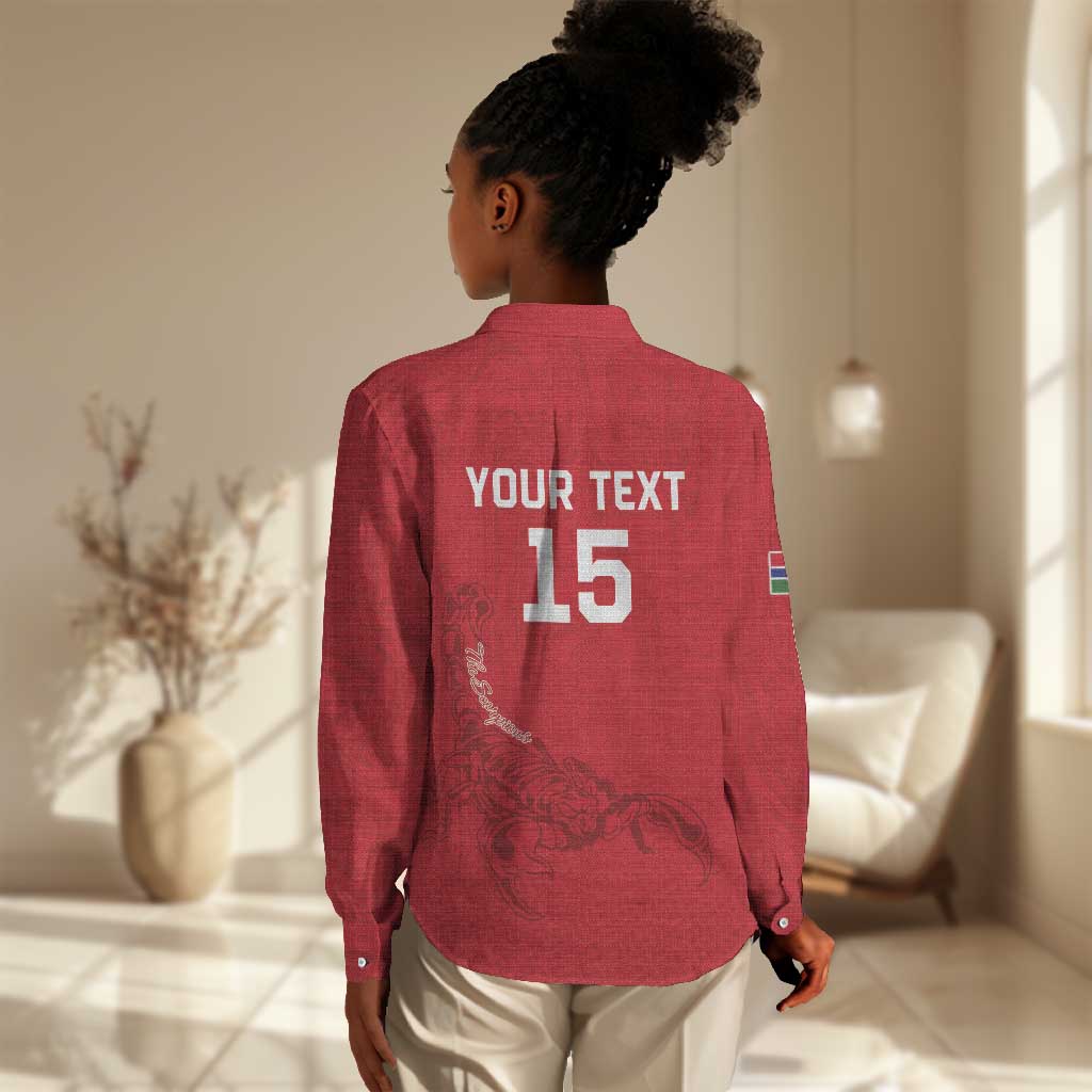 Custom Gambia Football Women Casual Shirt Scorpions Never Die LT15