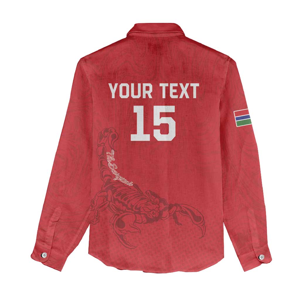 Custom Gambia Football Women Casual Shirt Scorpions Never Die LT15