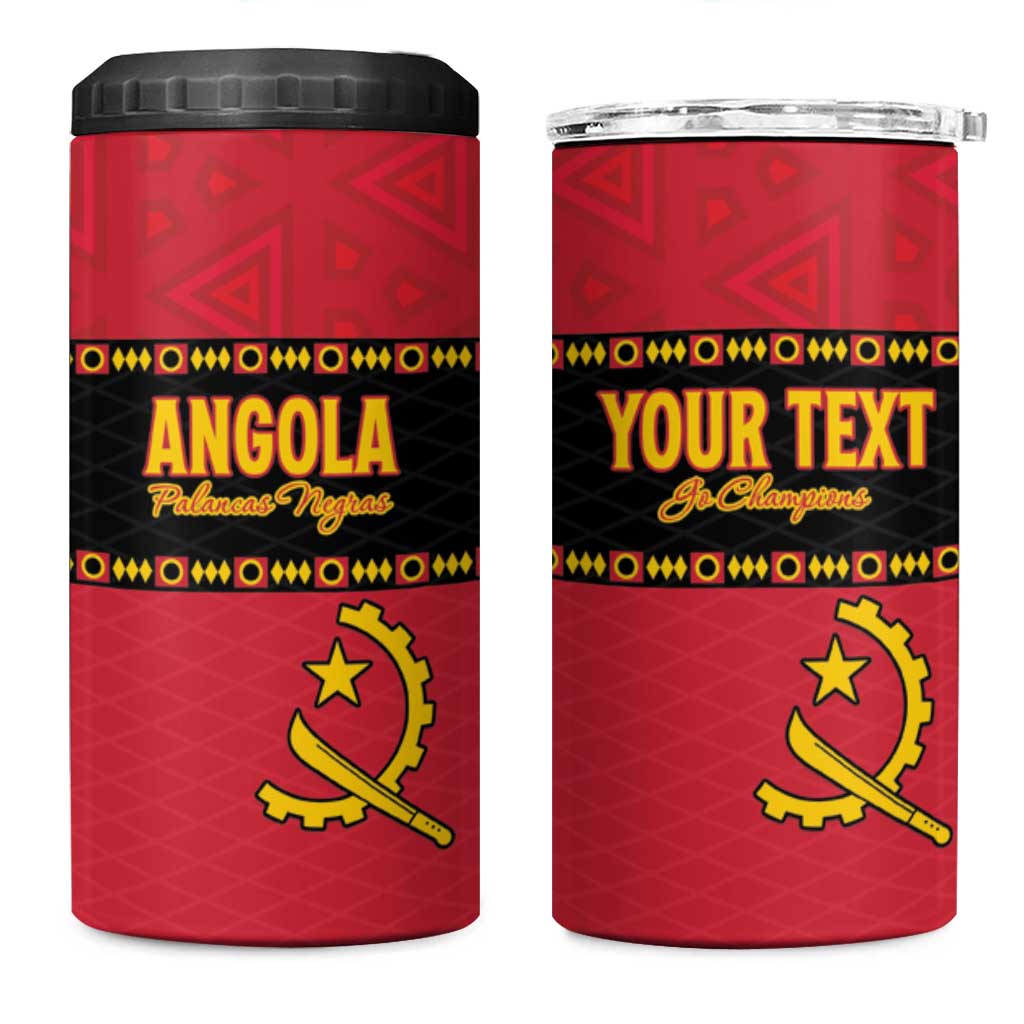 Custom Angola Football 4 in 1 Can Cooler Tumbler Viva Palancas Negras LT15