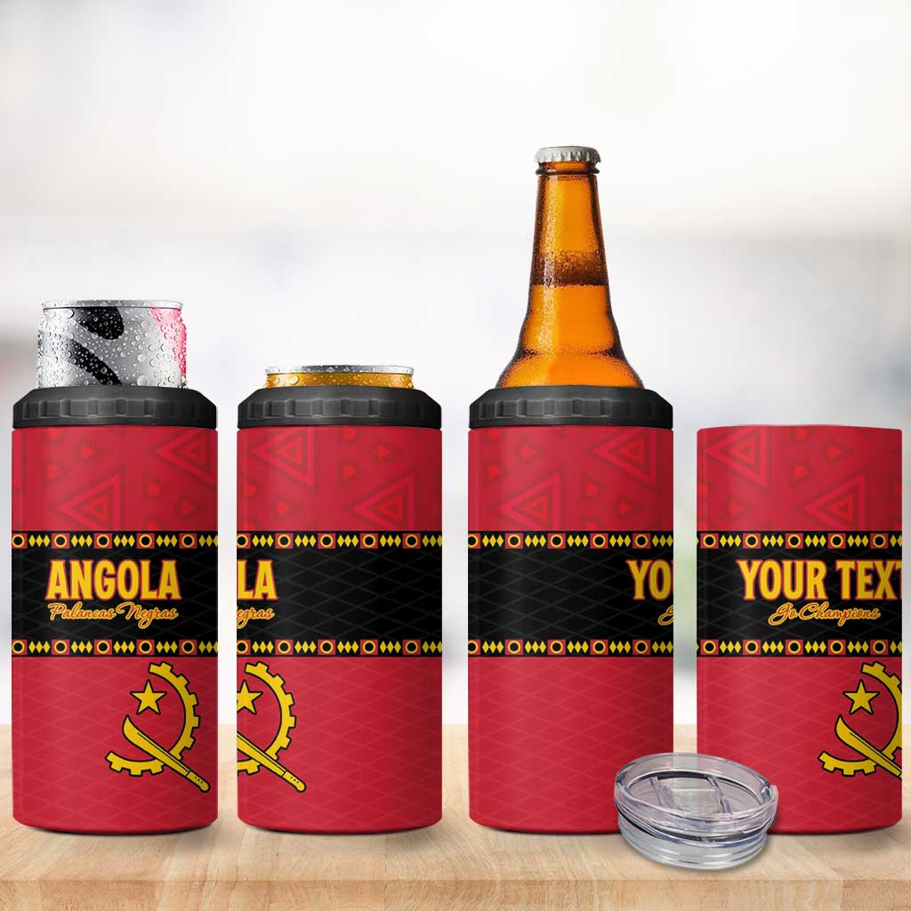 Custom Angola Football 4 in 1 Can Cooler Tumbler Viva Palancas Negras LT15
