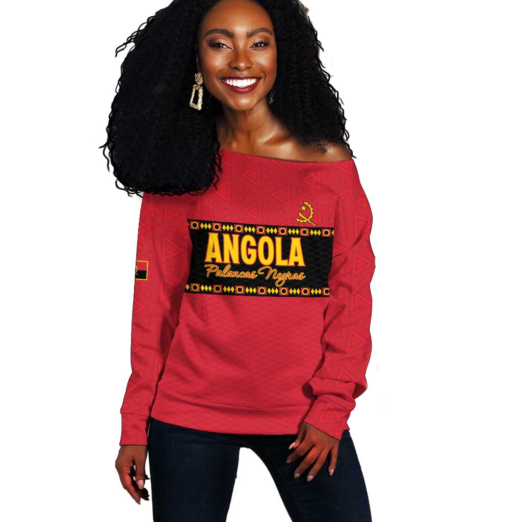 Custom Angola Football Off Shoulder Sweater Viva Palancas Negras LT15