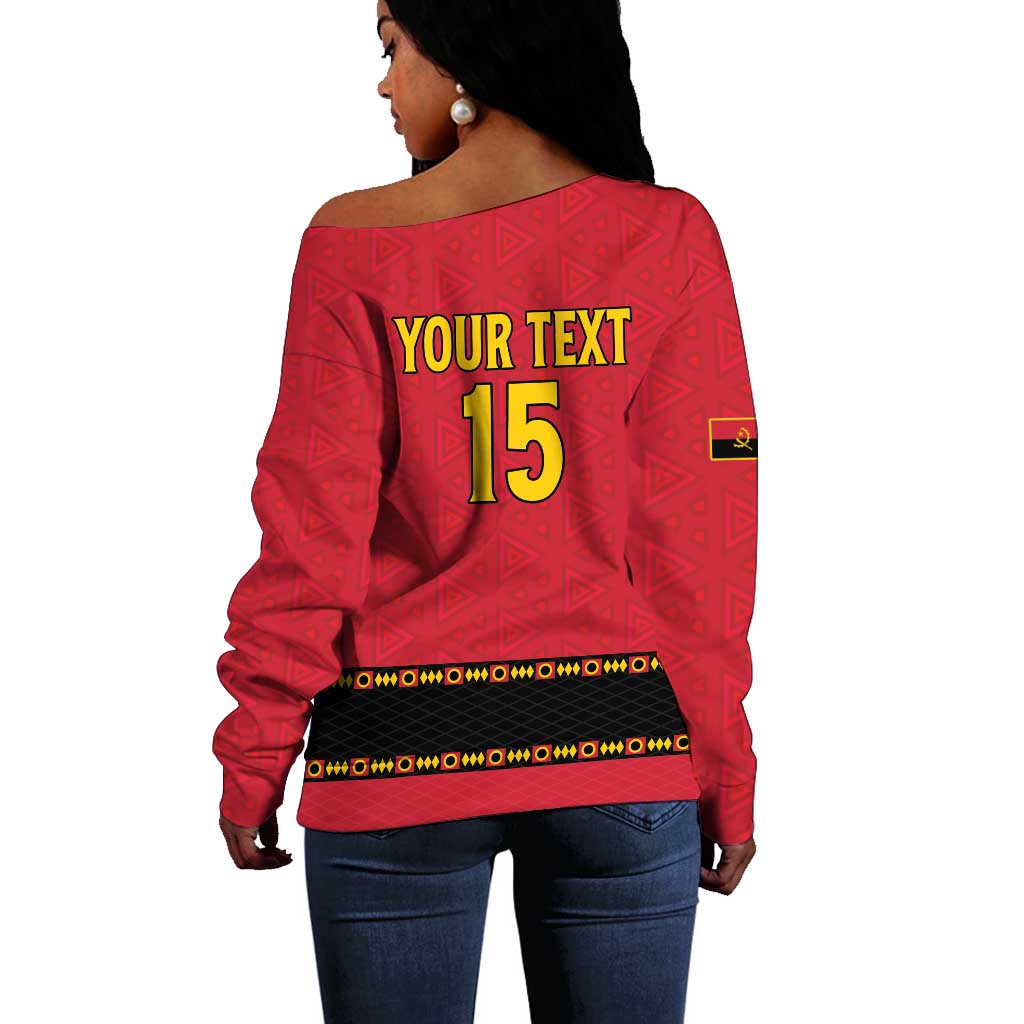 Custom Angola Football Off Shoulder Sweater Viva Palancas Negras LT15