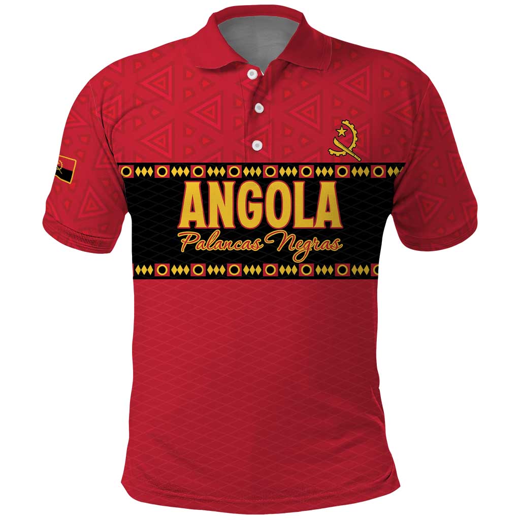 Custom Angola Football Polo Shirt Avante Palancas Negras LT15