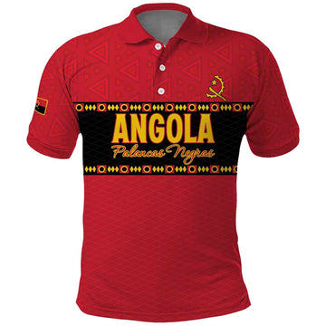 Custom Angola Football Polo Shirt Avante Palancas Negras LT15