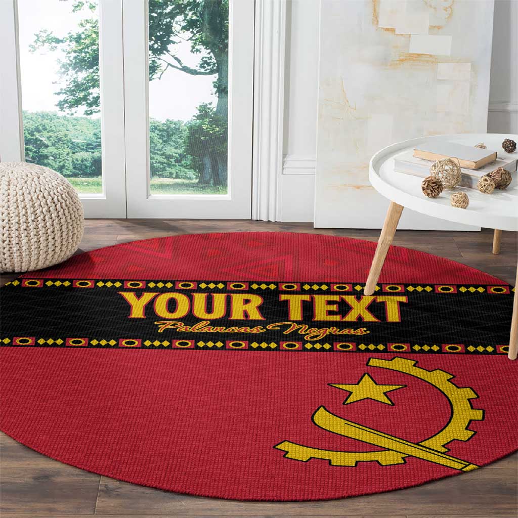 Custom Angola Football Round Carpet Viva Palancas Negras LT15