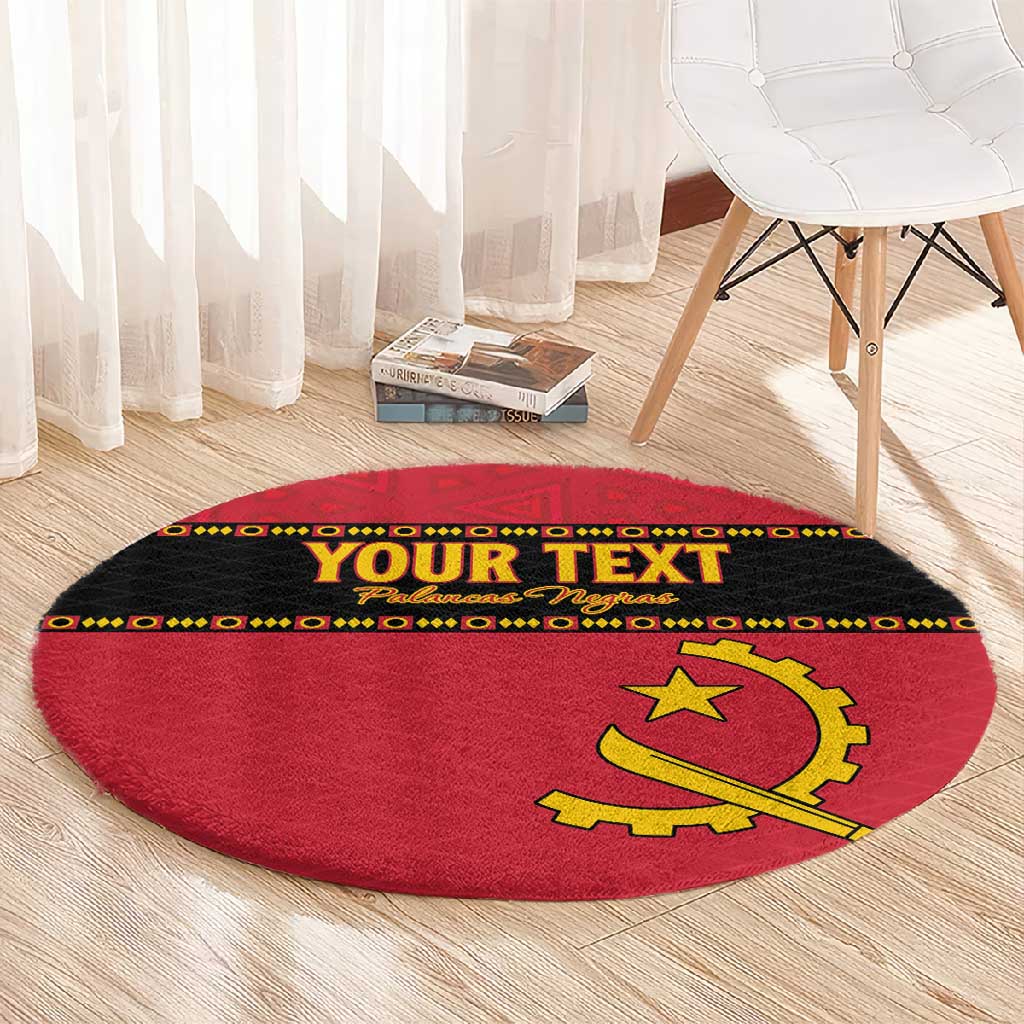 Custom Angola Football Round Carpet Viva Palancas Negras LT15