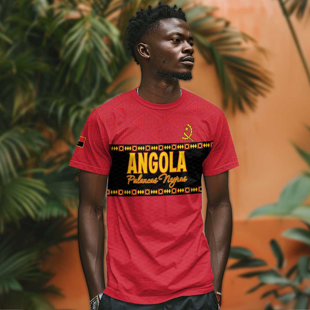 Custom Angola Football T shirt Viva Palancas Negras LT15