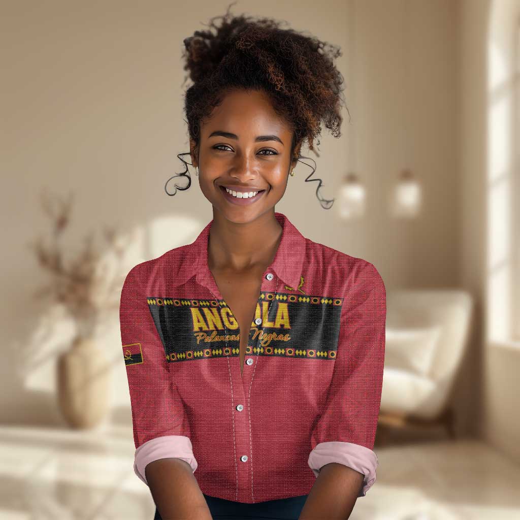 Custom Angola Football Women Casual Shirt Viva Palancas Negras LT15