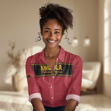 Custom Angola Football Women Casual Shirt Viva Palancas Negras LT15