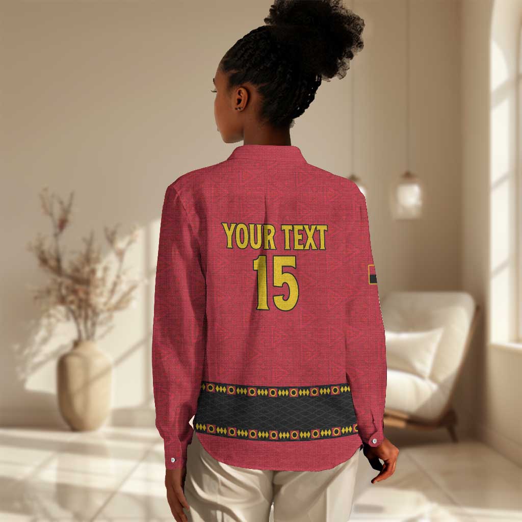 Custom Angola Football Women Casual Shirt Viva Palancas Negras LT15