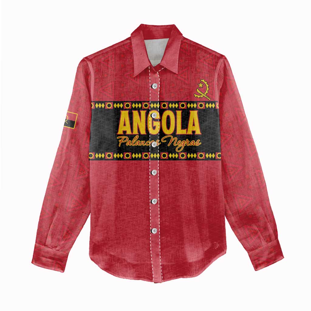 Custom Angola Football Women Casual Shirt Viva Palancas Negras LT15