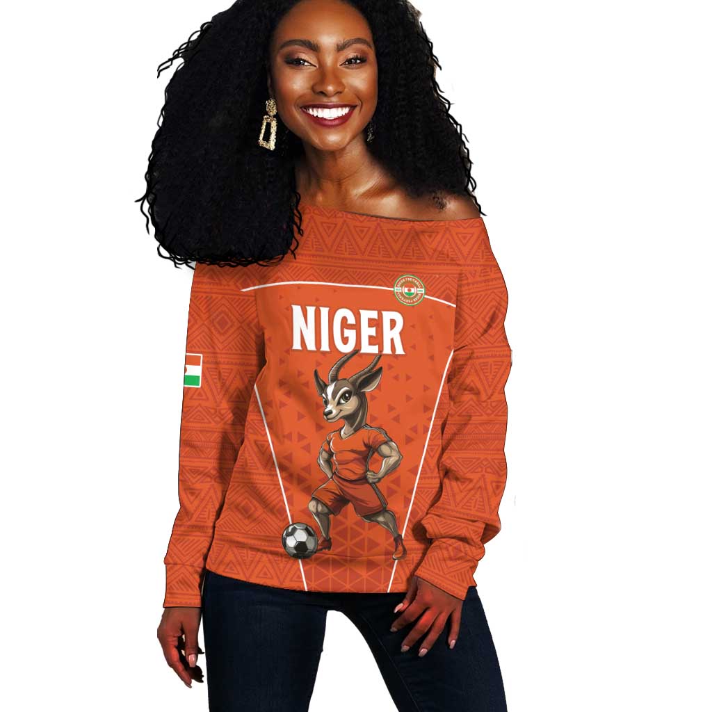 Custom Niger Football Off Shoulder Sweater Allez Menas LT15
