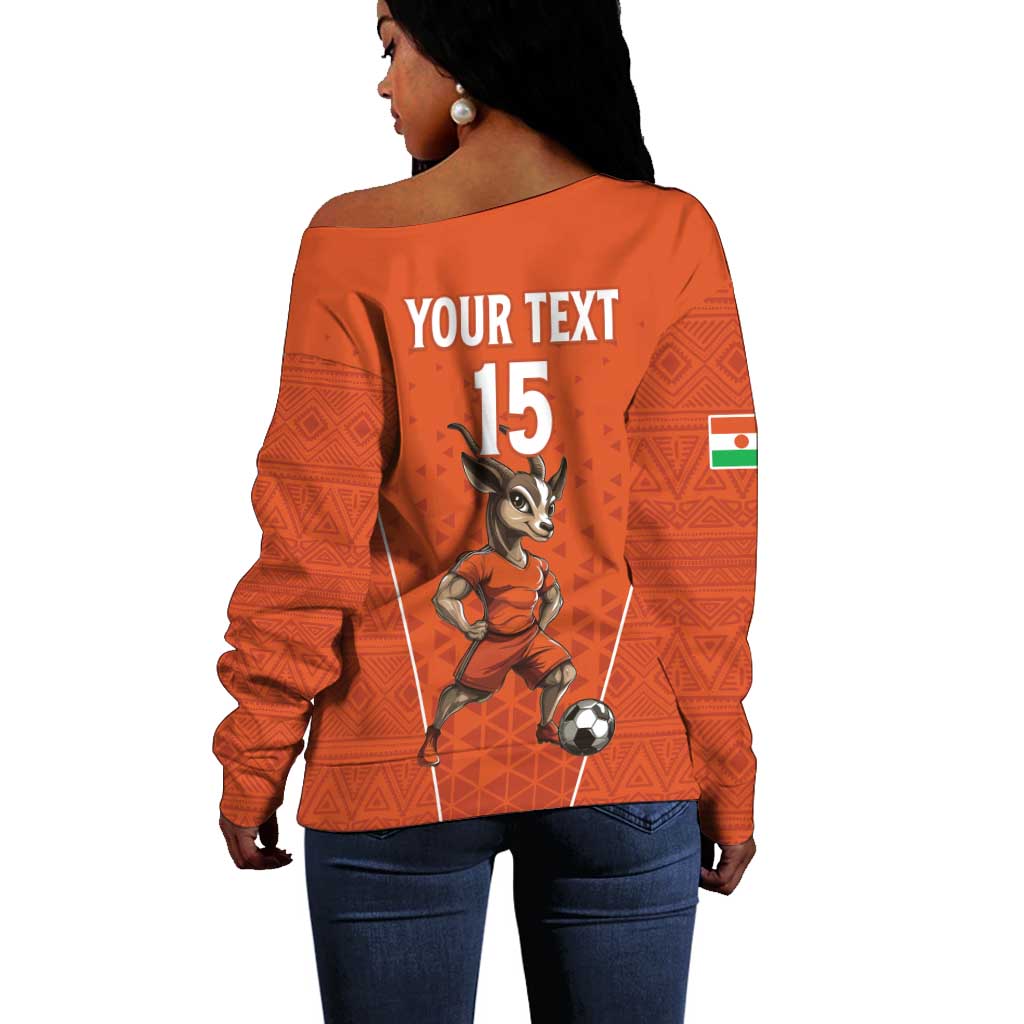 Custom Niger Football Off Shoulder Sweater Allez Menas LT15